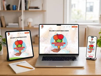 snapfinger scoops website mockup